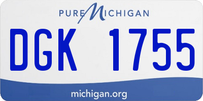 MI license plate DGK1755