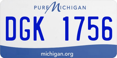 MI license plate DGK1756