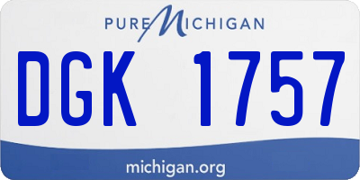 MI license plate DGK1757