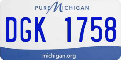 MI license plate DGK1758