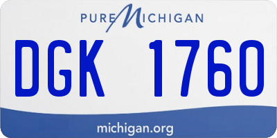 MI license plate DGK1760