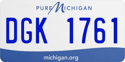 MI license plate DGK1761