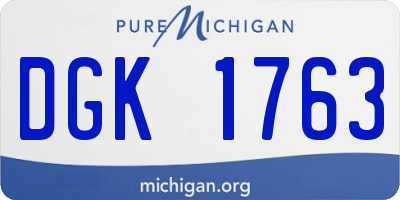 MI license plate DGK1763