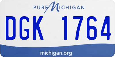 MI license plate DGK1764