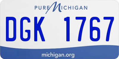 MI license plate DGK1767