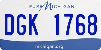 MI license plate DGK1768
