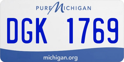 MI license plate DGK1769