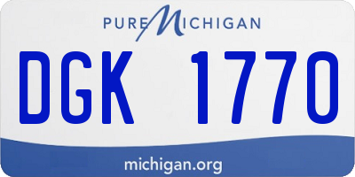 MI license plate DGK1770