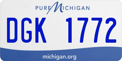 MI license plate DGK1772