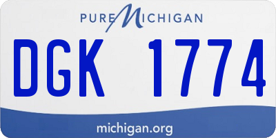 MI license plate DGK1774
