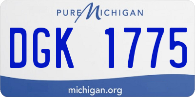 MI license plate DGK1775