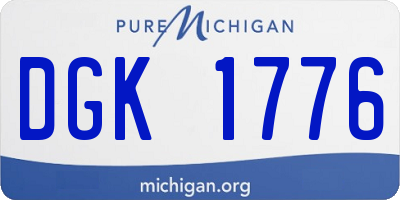 MI license plate DGK1776