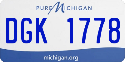 MI license plate DGK1778