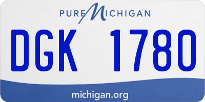 MI license plate DGK1780