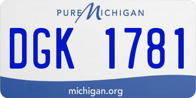 MI license plate DGK1781