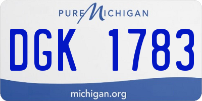 MI license plate DGK1783