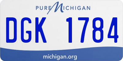 MI license plate DGK1784