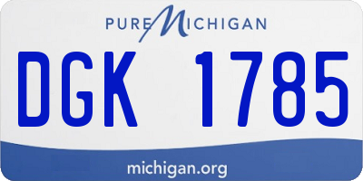 MI license plate DGK1785