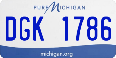 MI license plate DGK1786