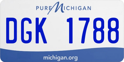 MI license plate DGK1788