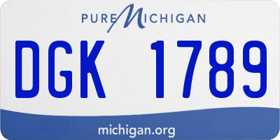 MI license plate DGK1789
