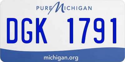 MI license plate DGK1791