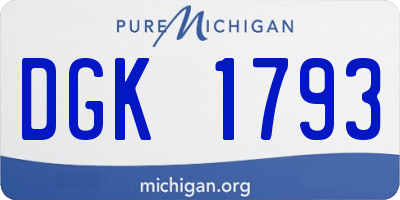 MI license plate DGK1793