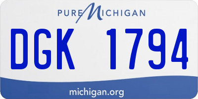 MI license plate DGK1794