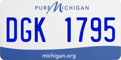 MI license plate DGK1795
