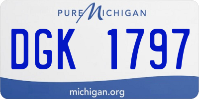MI license plate DGK1797
