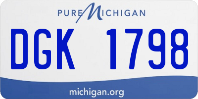 MI license plate DGK1798