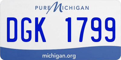 MI license plate DGK1799