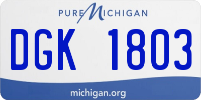 MI license plate DGK1803