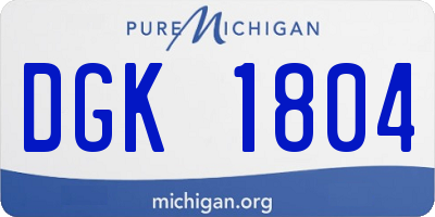 MI license plate DGK1804