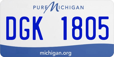 MI license plate DGK1805