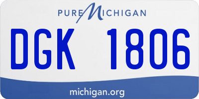 MI license plate DGK1806