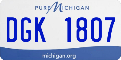 MI license plate DGK1807