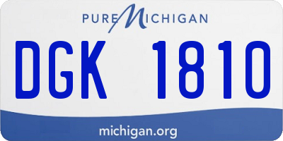 MI license plate DGK1810