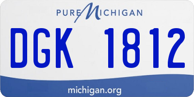 MI license plate DGK1812