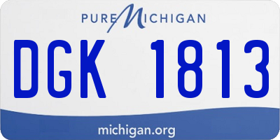 MI license plate DGK1813