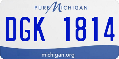 MI license plate DGK1814
