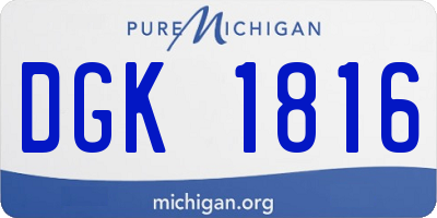 MI license plate DGK1816