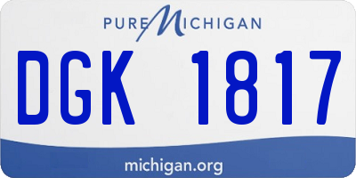 MI license plate DGK1817