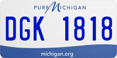 MI license plate DGK1818