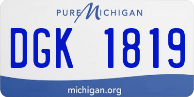 MI license plate DGK1819