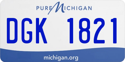 MI license plate DGK1821