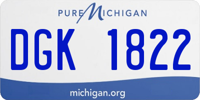 MI license plate DGK1822