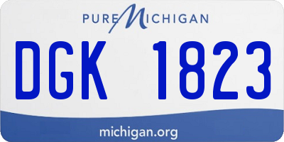 MI license plate DGK1823
