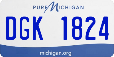 MI license plate DGK1824