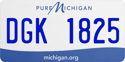 MI license plate DGK1825